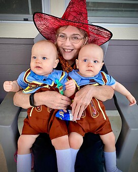 A recent picture of me with the twin grandbabies I never expected to meet 