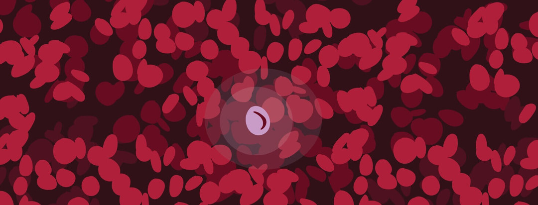 a million red blood cells and one purple one