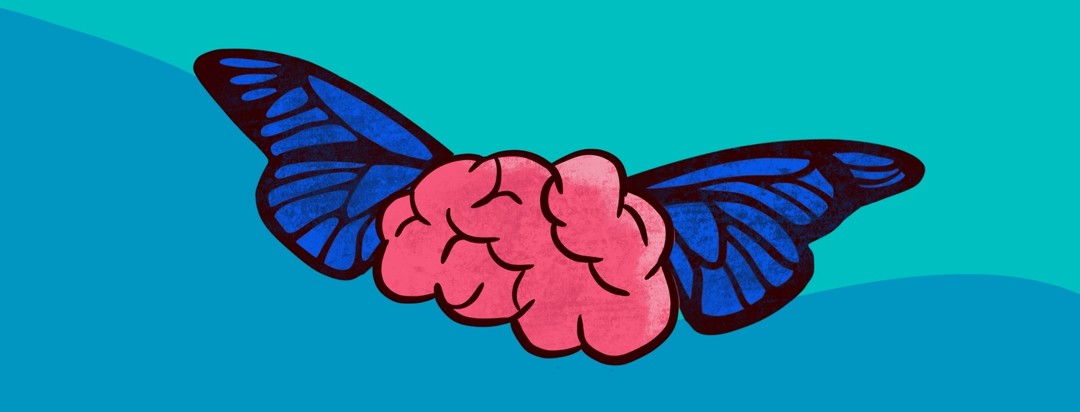 A brain with butterfly wings
