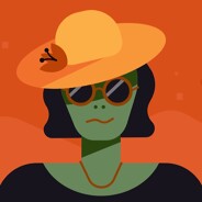 An alien wearing sunglasses and a sunhat